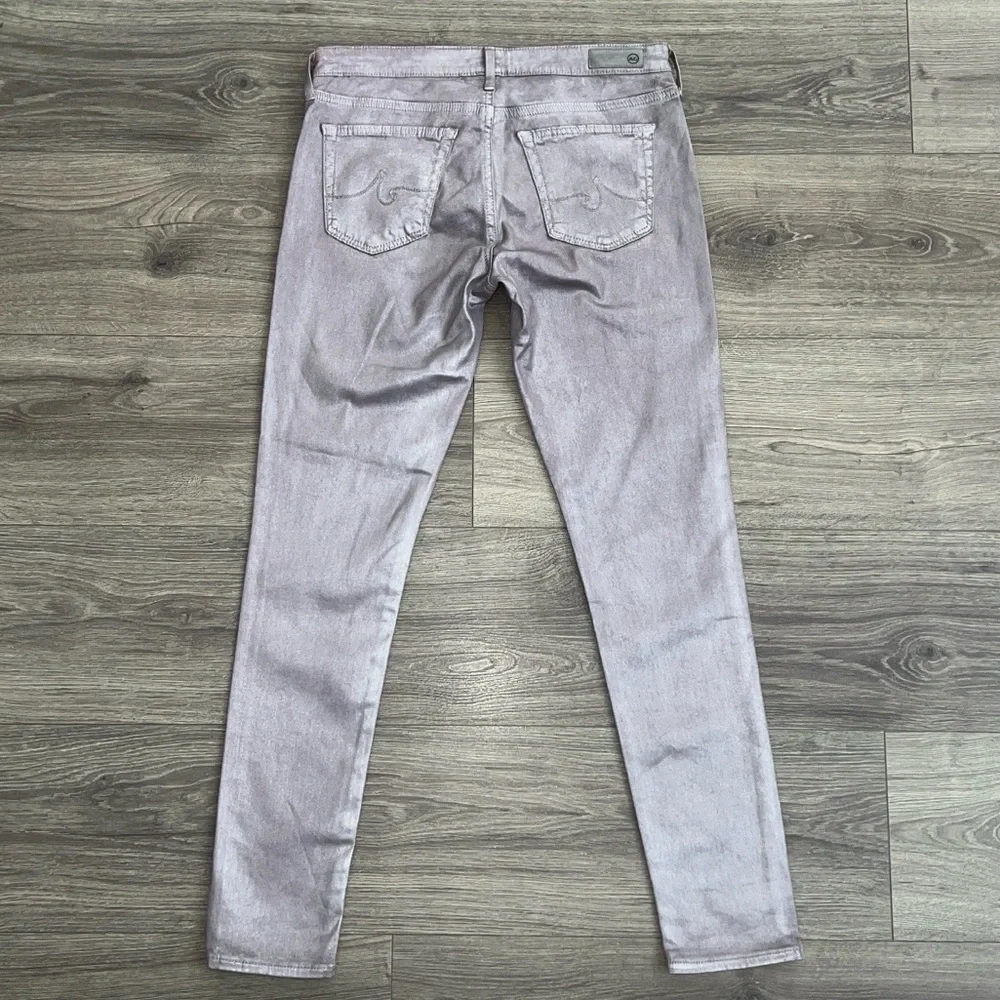 ADRIANO GOLDSCHMIED The Legging Ankle Super Skinny Metallic Pants Size 27 Purple